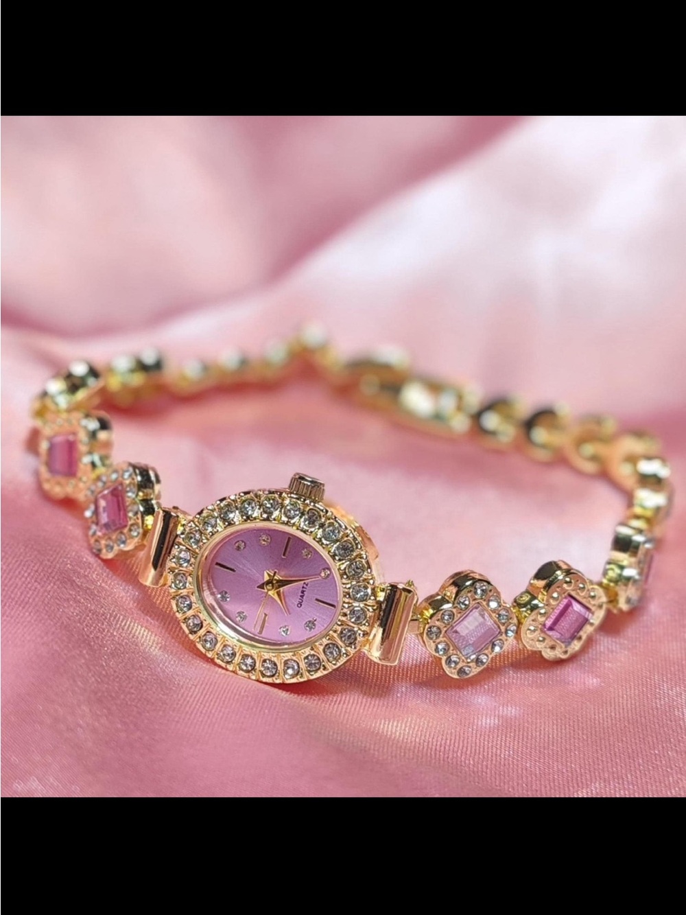 Pink Zircon Watch Bracelet